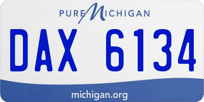 MI license plate DAX6134