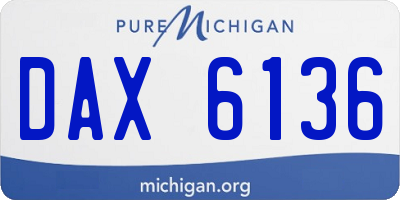 MI license plate DAX6136
