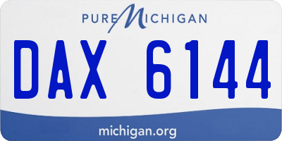 MI license plate DAX6144