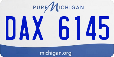 MI license plate DAX6145