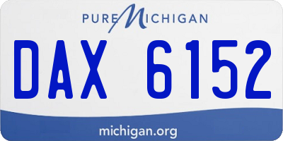MI license plate DAX6152