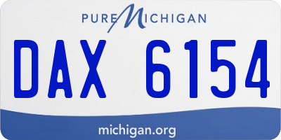 MI license plate DAX6154