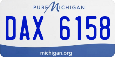 MI license plate DAX6158