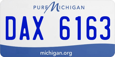 MI license plate DAX6163