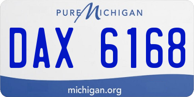 MI license plate DAX6168