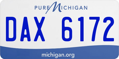 MI license plate DAX6172