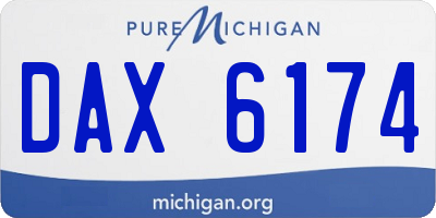 MI license plate DAX6174