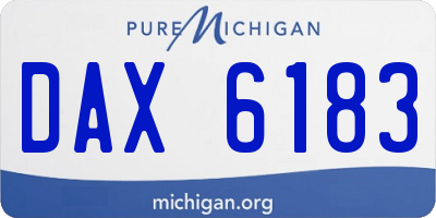 MI license plate DAX6183