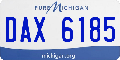 MI license plate DAX6185