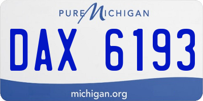 MI license plate DAX6193