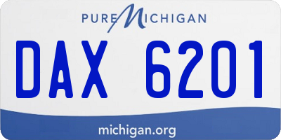 MI license plate DAX6201