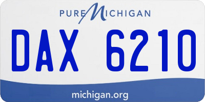 MI license plate DAX6210