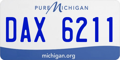 MI license plate DAX6211