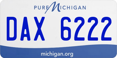 MI license plate DAX6222
