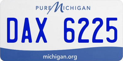 MI license plate DAX6225