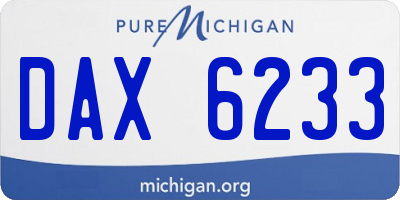 MI license plate DAX6233