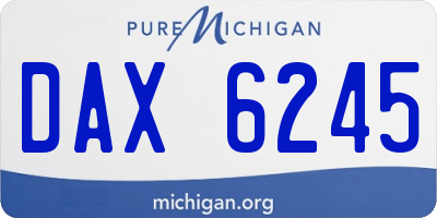 MI license plate DAX6245