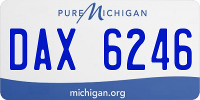 MI license plate DAX6246