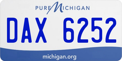 MI license plate DAX6252