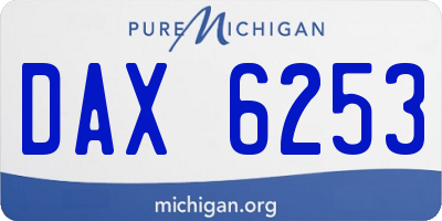 MI license plate DAX6253
