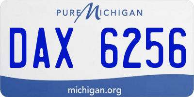 MI license plate DAX6256
