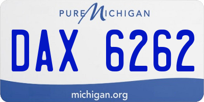MI license plate DAX6262