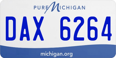 MI license plate DAX6264
