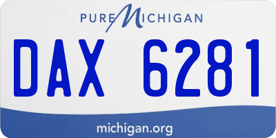 MI license plate DAX6281