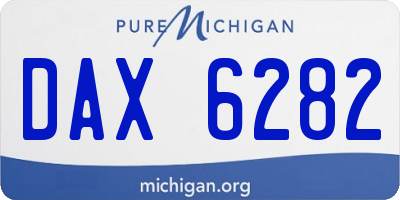 MI license plate DAX6282