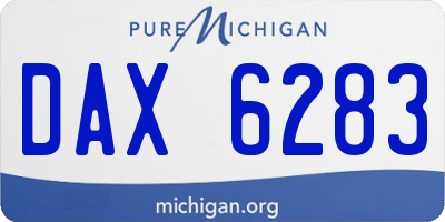 MI license plate DAX6283