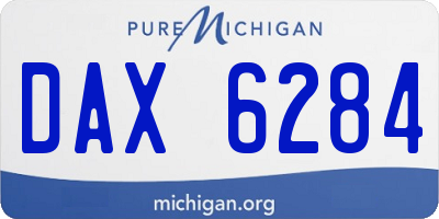 MI license plate DAX6284
