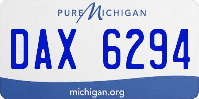 MI license plate DAX6294