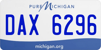 MI license plate DAX6296