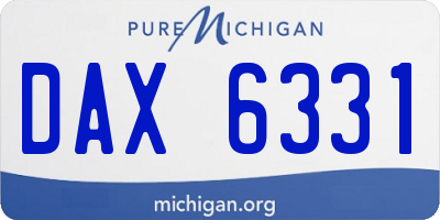 MI license plate DAX6331
