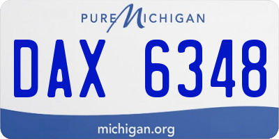 MI license plate DAX6348
