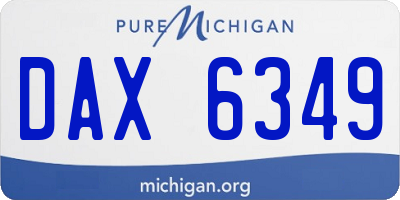 MI license plate DAX6349