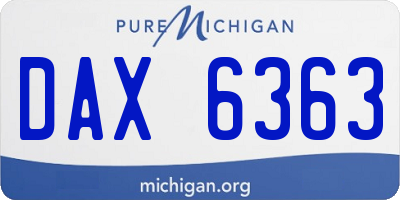 MI license plate DAX6363