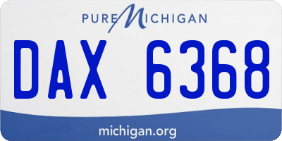 MI license plate DAX6368