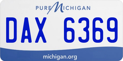 MI license plate DAX6369