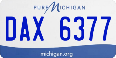 MI license plate DAX6377