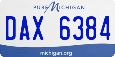 MI license plate DAX6384