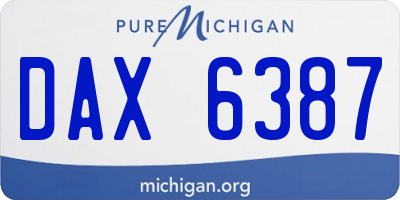 MI license plate DAX6387