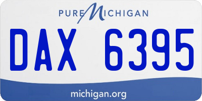 MI license plate DAX6395