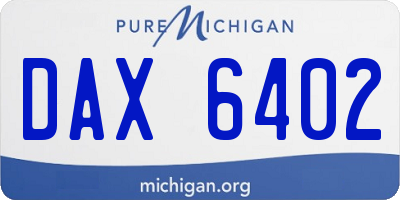 MI license plate DAX6402