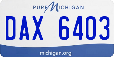 MI license plate DAX6403