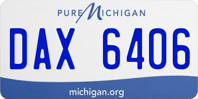 MI license plate DAX6406