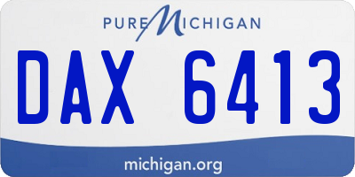 MI license plate DAX6413