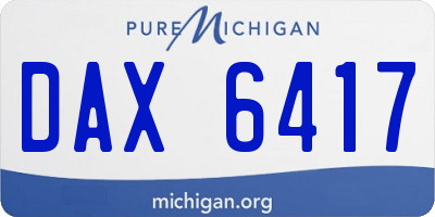 MI license plate DAX6417