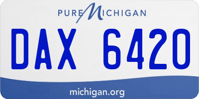 MI license plate DAX6420