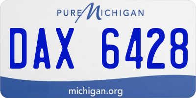 MI license plate DAX6428